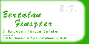 bertalan finszter business card